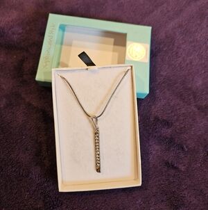 Swarovski Silver Bar Crystal Pendant Necklace
